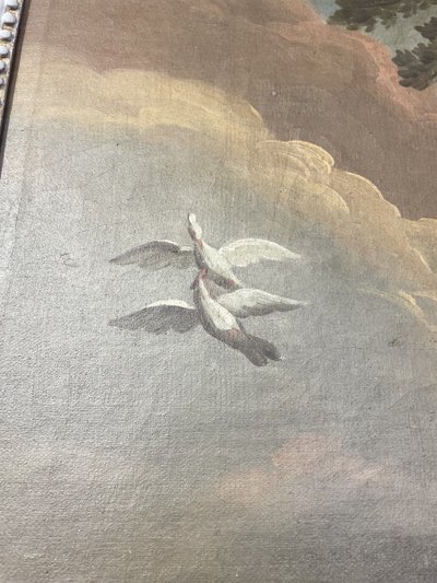 Louis XVI period trumeau with decoration of an allegory of love