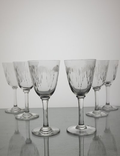 6 Baccarat crystal wine glasses model Molière