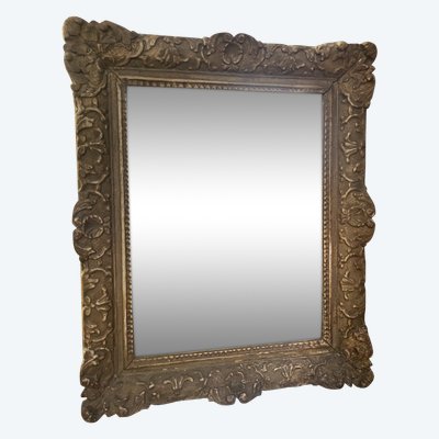 Miroir d’époque Louis XV en bois sculpté 