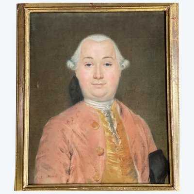 Portrait D’un Gentilhomme, Pastel Sur Papier XVIIIème Siècle