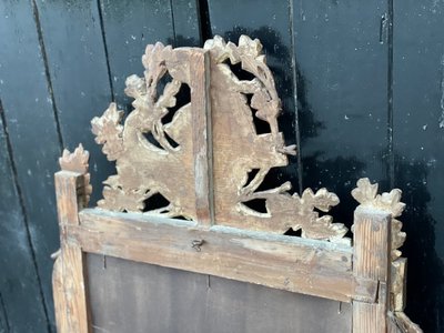 Miroir Louis XVI En Bois Sculpté Doré, XVIIIème Siècle