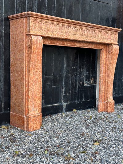 Louis XVI style mantel in Verona marble circa 1880