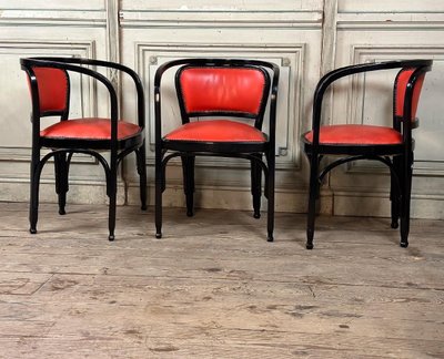 6 Fauteuils En Hêtre Courbé Par Gustav Siegel Pour Kohn