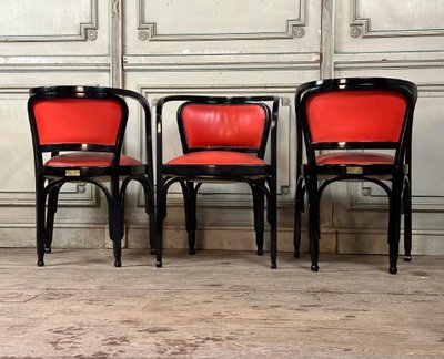 6 Fauteuils En Hêtre Courbé Par Gustav Siegel Pour Kohn