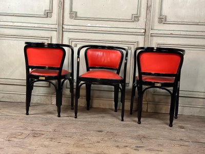 6 Fauteuils En Hêtre Courbé Par Gustav Siegel Pour Kohn
