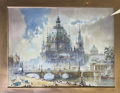 Vue De Berlin, Watercolor Signed Bottom Right, About 1930