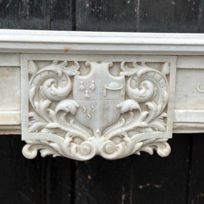 Kamin Aus Weißem Carrara-Marmor Um 1880