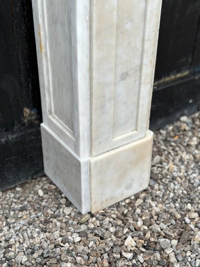 Kamin Aus Weißem Carrara-Marmor Um 1880