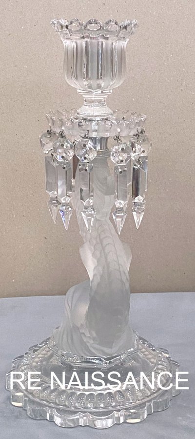 Imposing candlestick torch Baccarat Dauphin model.