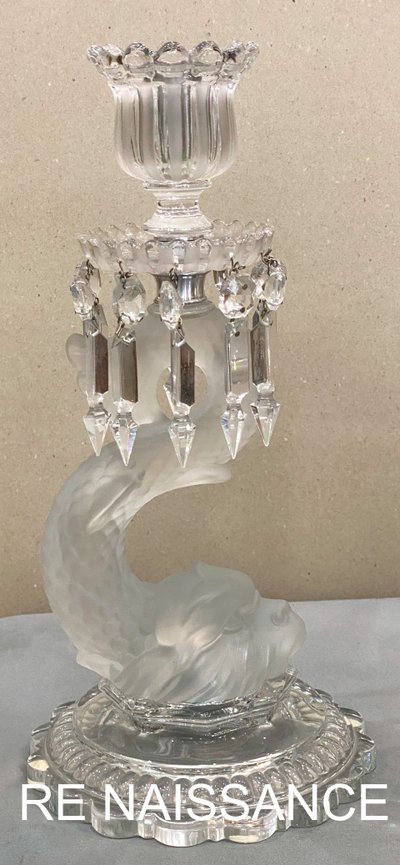 Imposing candlestick torch Baccarat Dauphin model.