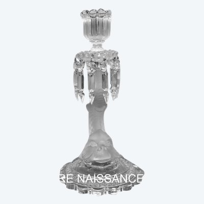 Imposing candlestick torch Baccarat Dauphin model.
