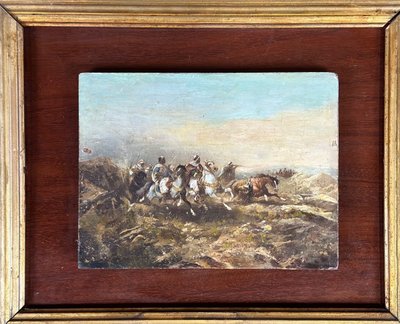 Orientalische Schlachtszene, Öl auf Leinwand Im Geschmack Von George Washington