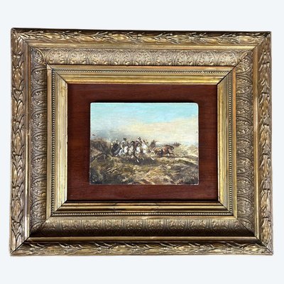 Orientalische Schlachtszene, Öl auf Leinwand Im Geschmack Von George Washington
