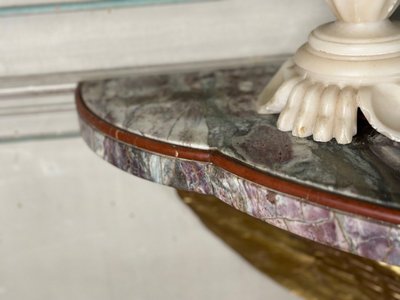 Coppia di console in marmo e bronzo Italia 1930 circa