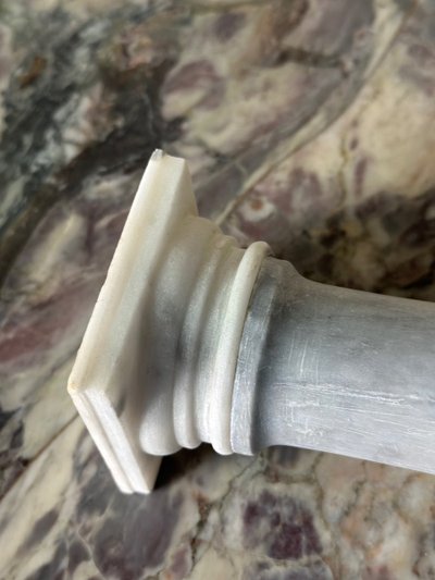 Pair De Colonnes En Marbre De Trois Couleurs, Grand Tour Circa 1880