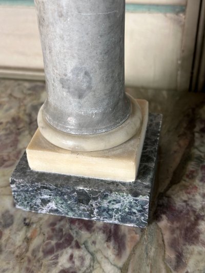 Pair De Colonnes En Marbre De Trois Couleurs, Grand Tour Circa 1880