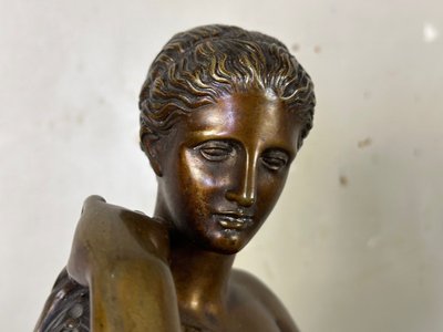 Diane De Gabies, Grand Bronze D’après L’antique Patine Médaille