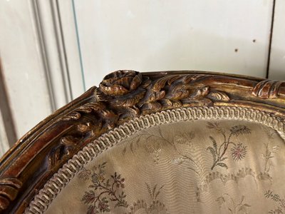 Louis XV Style Child's Bergère Chair in Carved and Gilded Wood Circa 1880