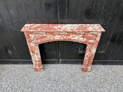 Kamin Im Stil Louis XIV Aus Rotem Marmor Aus Languedoc Um 1880