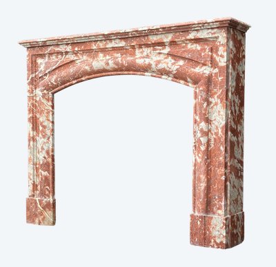Kamin Im Stil Louis XIV Aus Rotem Marmor Aus Languedoc Um 1880