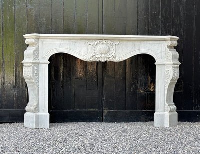 Napoleon III Carrara marble mantel, circa 1880