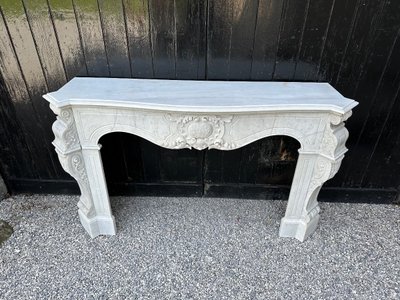 Napoleon III Carrara marble mantel, circa 1880