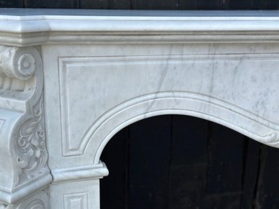 Napoleon III Carrara marble mantel, circa 1880