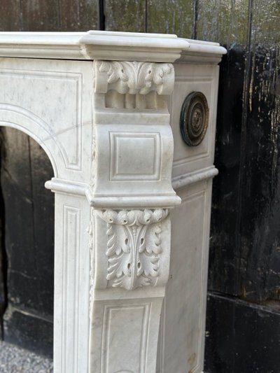 Napoleon III Carrara marble mantel, circa 1880