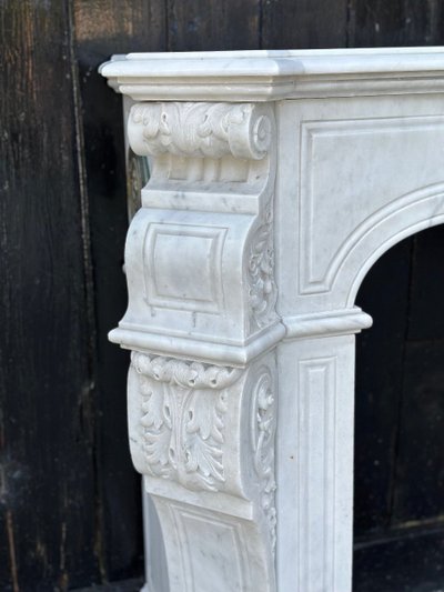 Napoleon III Carrara marble mantel, circa 1880