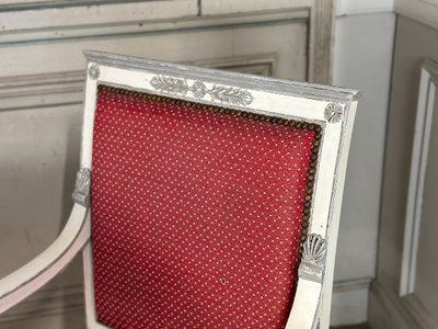 Paire De Fauteuils Empire, Patine Deux Tons Récente, XIXème Siècle