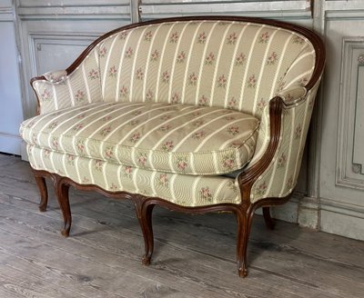 Louis XV Style Carved Wood Basket Bench Circa 1880