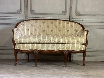 Louis XV Style Carved Wood Basket Bench Circa 1880