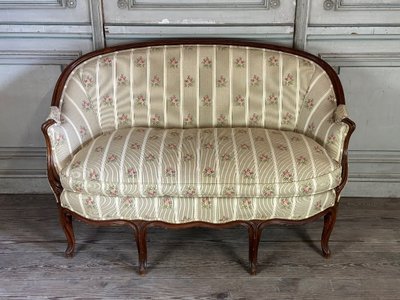 Louis XV Style Carved Wood Basket Bench Circa 1880