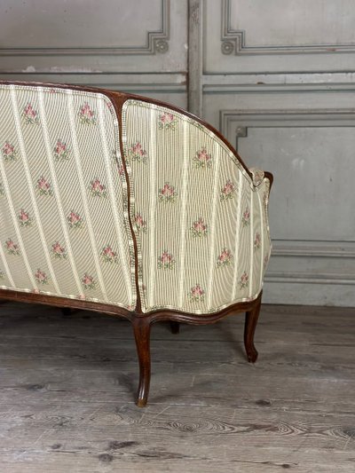 Louis XV Style Carved Wood Basket Bench Circa 1880