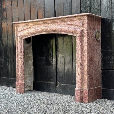 Kamin Im Stil Louis XIV Aus Brokatmarmor Violett Um 1880