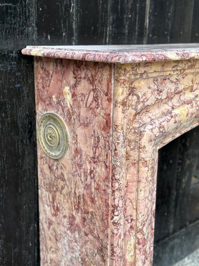 Kamin Im Stil Louis XIV Aus Brokatmarmor Violett Um 1880