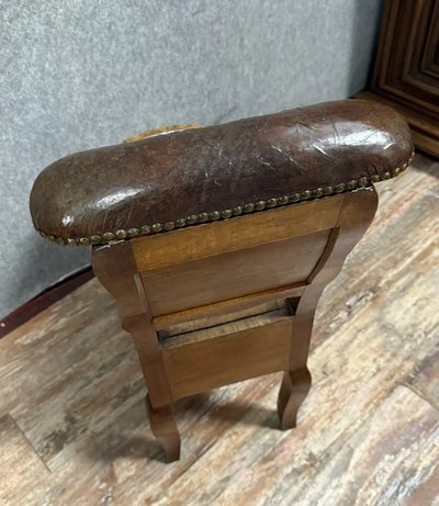 Louis XV period solid walnut commodity seat or bidet circa 1750