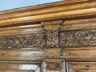 Armadio doppio rinascimentale in rovere, Paesi Bassi, XVII secolo