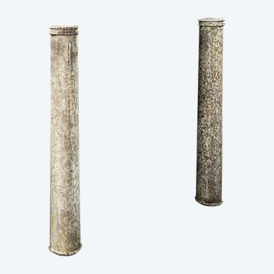 Paire De Colonnes En Pierre D’istrie, Venise XVIème Siècle