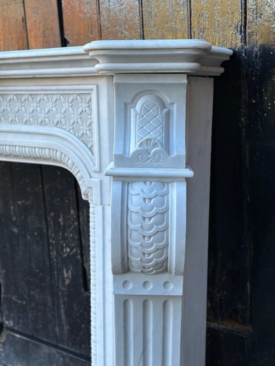 Kamin Napoleon III Aus Carrara Marmor Um 1880