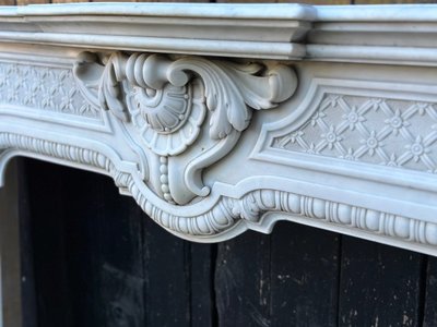 Kamin Napoleon III Aus Carrara Marmor Um 1880