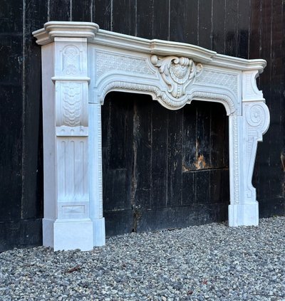 Kamin Napoleon III Aus Carrara Marmor Um 1880