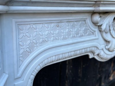 Kamin Napoleon III Aus Carrara Marmor Um 1880