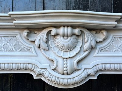 Kamin Napoleon III Aus Carrara Marmor Um 1880
