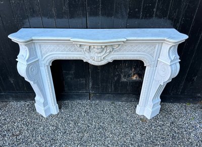 Kamin Napoleon III Aus Carrara Marmor Um 1880
