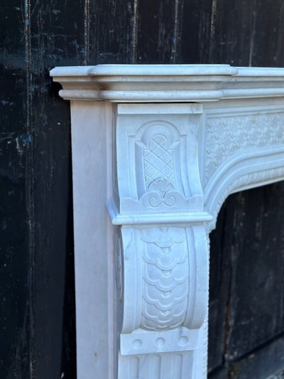 Kamin Napoleon III Aus Carrara Marmor Um 1880