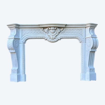 Kamin Napoleon III Aus Carrara Marmor Um 1880