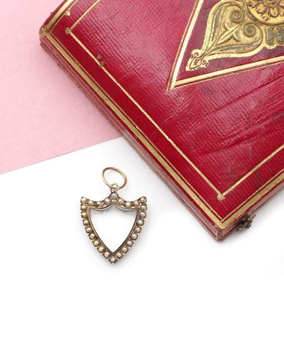 Pendentif médaillon porte-photo écusson Napoléon 1er en or 18k, Médaillon 1er Empire