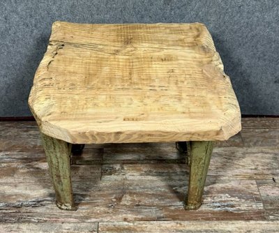Ladentisch oder Schneidetisch aus Metall und Holz