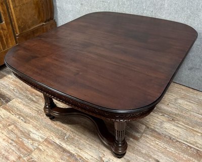 table a allonges style Louis XVI époque XIXème, en acajou